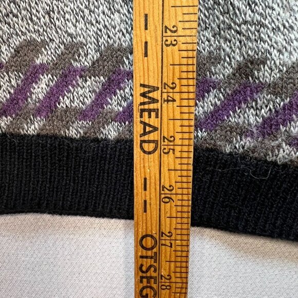 Vintage Stefanel Unisex Pullover Wool Sweater Knit L/XL Multi Geometric - Picture 9 of 12